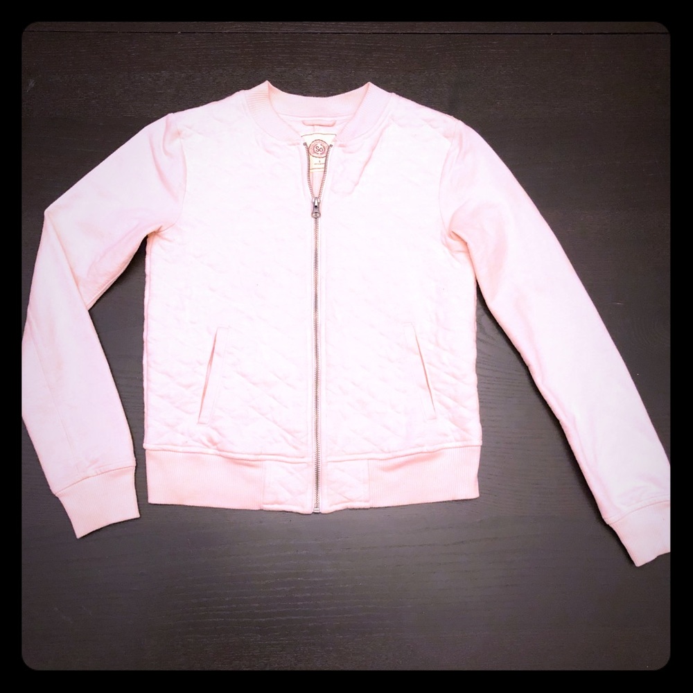 Quilted pink zip up jacket